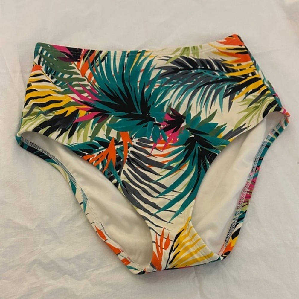 Shade & Shore Tropical High-Waist Bikini Bottom
